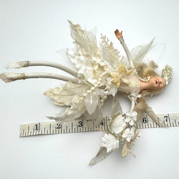 Windward Fairy Angel Ornament Holiday Christmas White Cream Floral  Design Gift - Picture 10 of 11